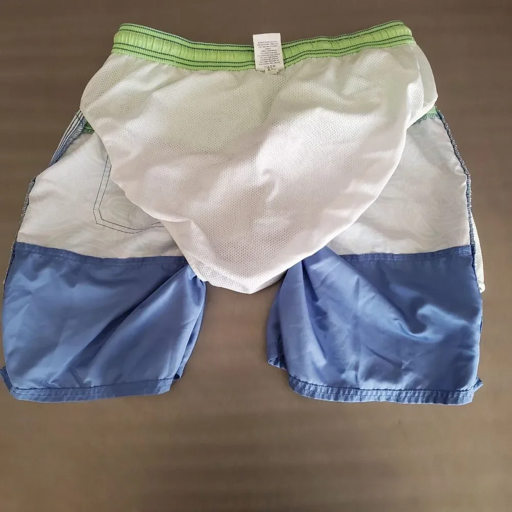 Vineyard Vines Sea of Turtles Bungalow Swim Trunks Blue Green Men’s M